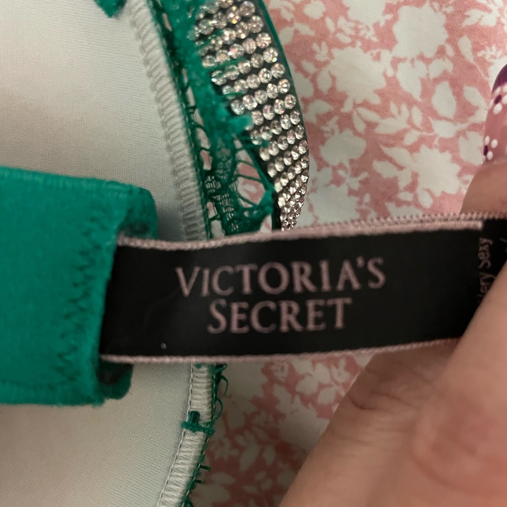 victoria’s secret shine chain strap lace push up bra